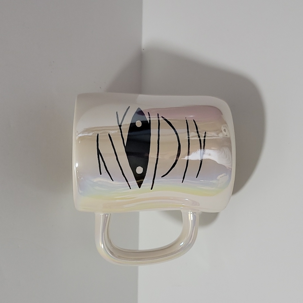 Rae Dunn White Haunted Mummy Iridescent Mug